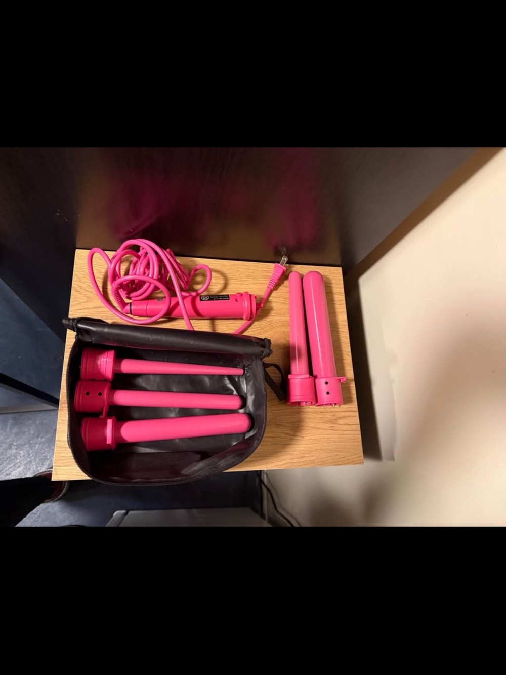 Pink Styling Hair Wand Set – Professional 5 attachment Barrel Curling Iron